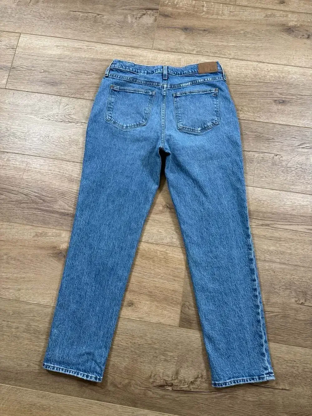 Madewell The Slim Boyjean Jeans Womens 29 Blue Mid Rise Straight Denim Stretch